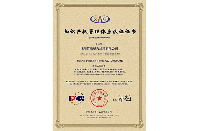 知識產(chǎn)權管理體系認證證書